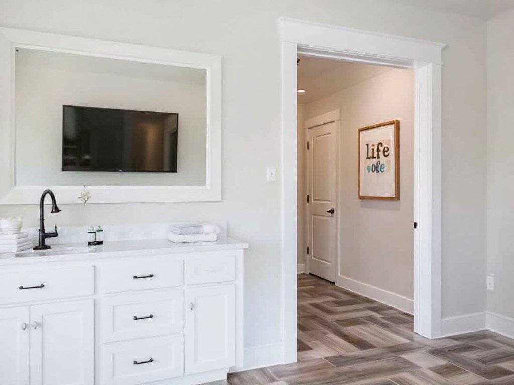 Modern, newly finished basement with a contemporary design, signifying the unleashed potential of basement spaces.