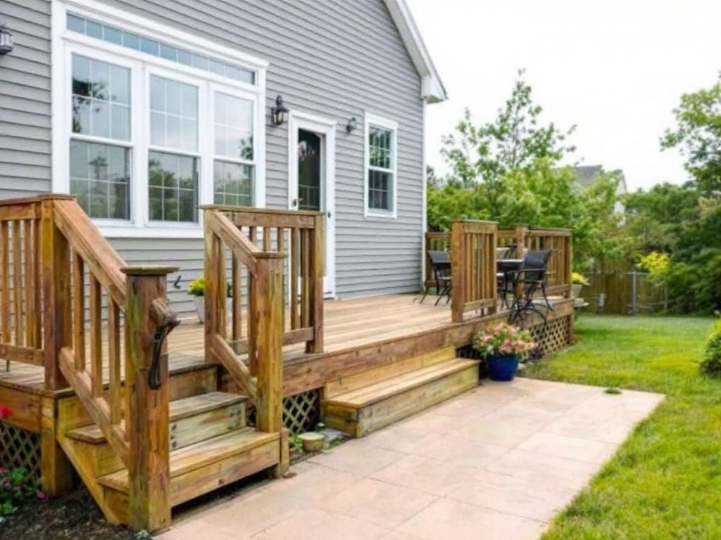 A modern designed premier deck installation depictive image based near Dover, MA.