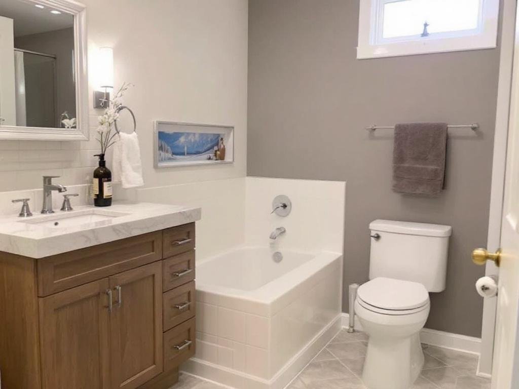 Ultimate Guide to Modern Bathroom Remodeling in Waltham, MA Contractors renovating basement with a contemporary design in Waltham, MA.