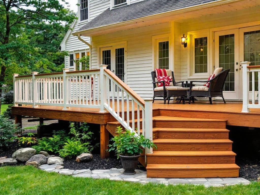 Expert Deck Installation in Winchester, MA for Exceptional Outdoor Transformation. Professional deck builders upgrading a deck in Winchester, MA.