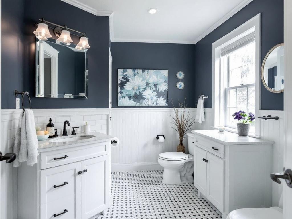 Professional interior painters doing bathroom remodeling work in Milton, MA.