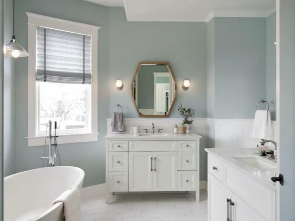 Alternative text: Modern and contemporary design by top-notch painting contractors near Norwood, MA for bathroom remodeling.