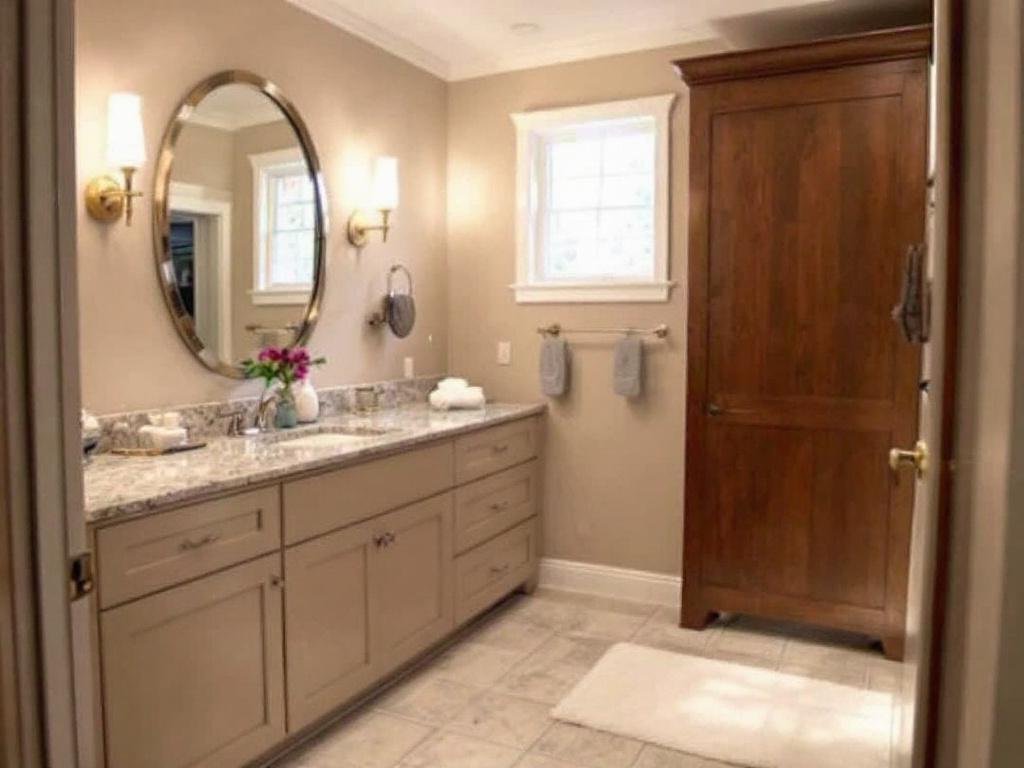 Home remodeling contractors performing a bathroom makeover in a house near Weston, MA.