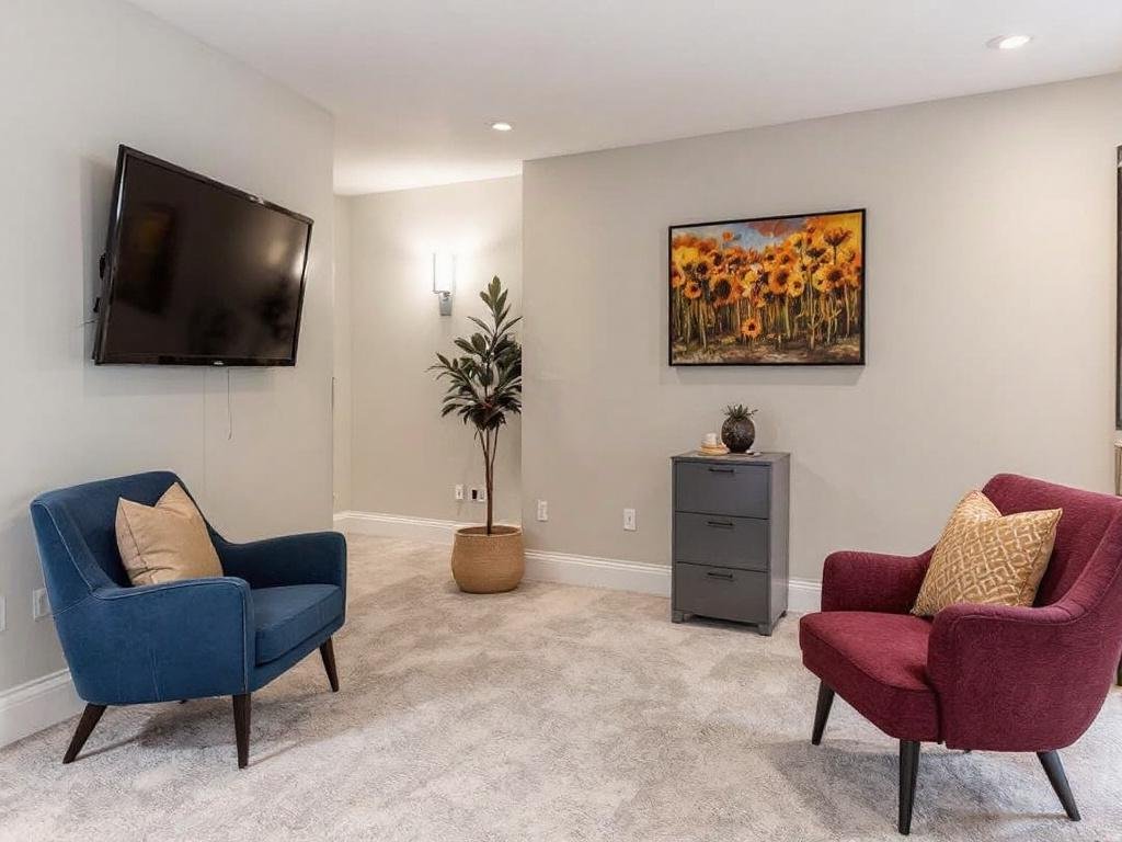 'Explore the Transformation Power of Basement Renovation in Malden' 'Basement transformed into a modern living space after renovation near Malden'.