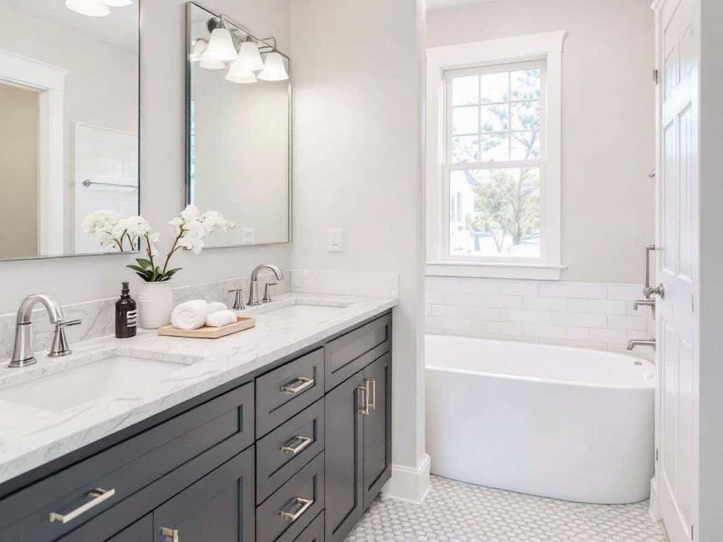Your Trusted Bathroom Remodeling Partner in Bedford, MA offering Modern Design Solutions Expert bathroom contractors at work in Bedford, MA, enhancing a bathroom with a modern and contemporary design.