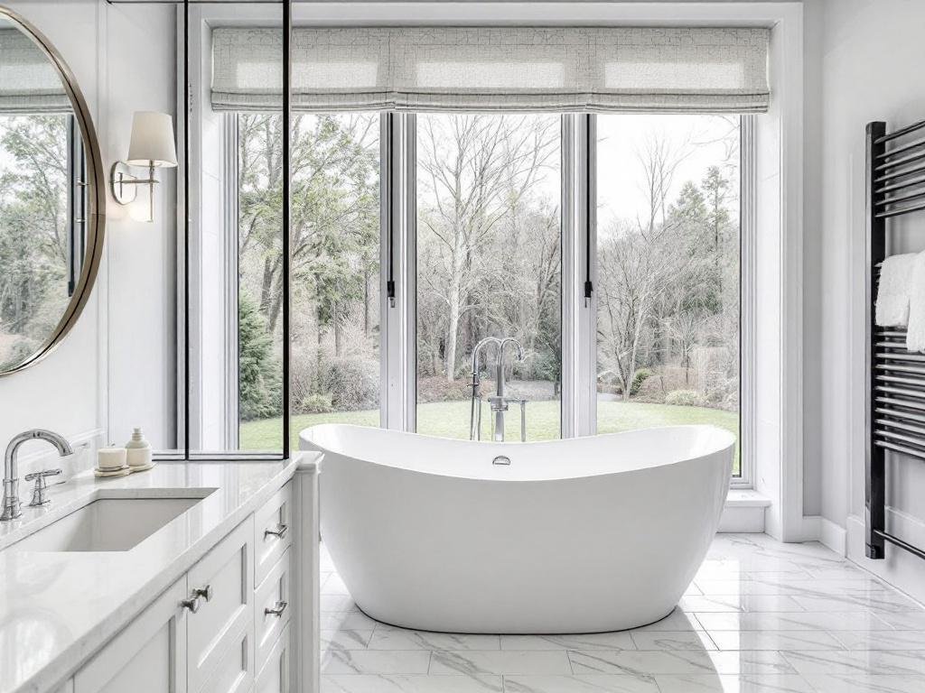 Caption: Elevate your home with the best contractors near Norwood, MA for all your bathroom remodeling needs, specializing in modern and contemporary designs to fit your aesthetic. Expert home contractors near Norwood, MA perfecting a modern, contemporary design for a bathroom remodel project.