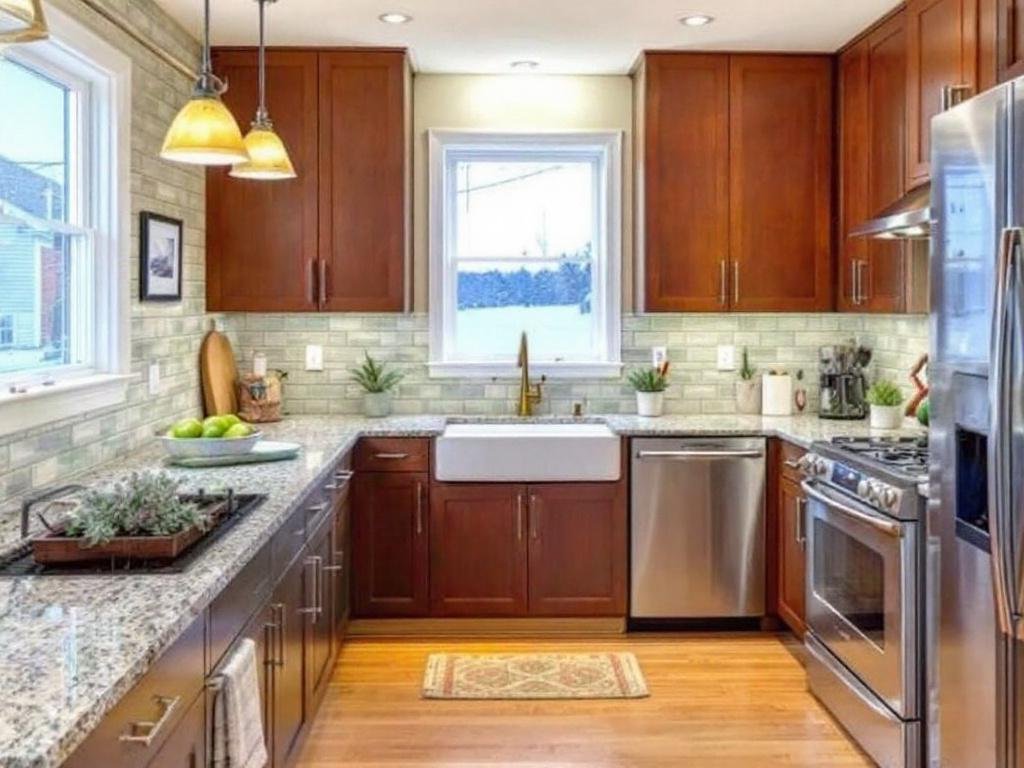 Elegance Reimagined: Kitchen Remodeling Services in Bedford MA Skilled professionals working on an upscale kitchen renovation in Bedford MA.