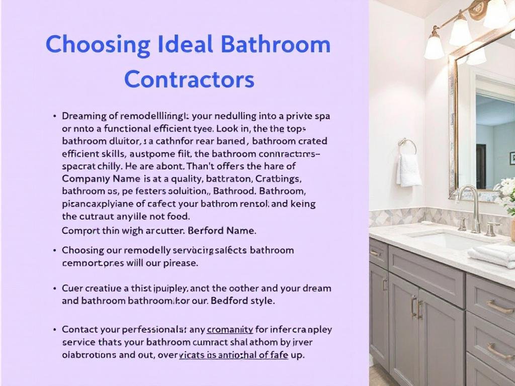 Bedford, MA Bathroom Contractors: How To Pick The Best One - A Comprehensive Guide A guide book outline for choosing the best bathroom contractors near Bedford, MA.