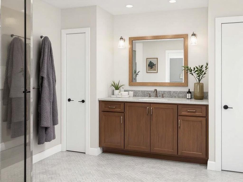 A renovated basement in Braintree, MA showcasing modern and contemporary design.