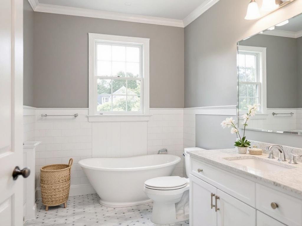 Modernly designed bathroom remodeled by top-rated painting contractors in Norwood, MA.