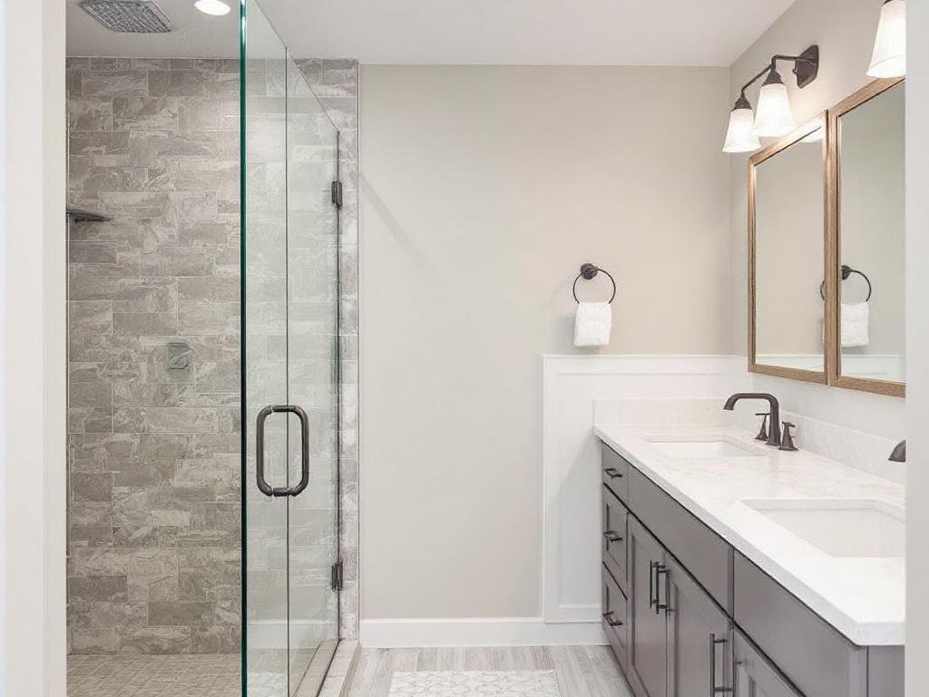 Professional basement contractors showcasing a modern, contemporary basement design in Bedford MA.