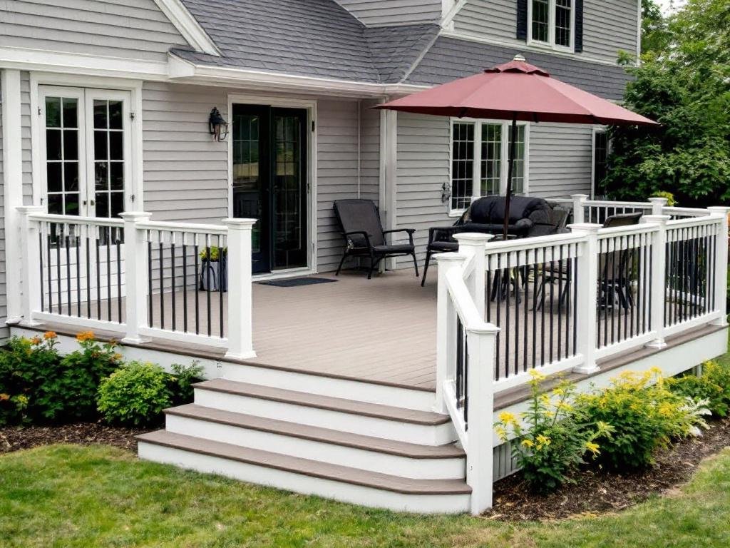 Close-up view of a deck installation process in Medfield, MA according to an ultimate guide.