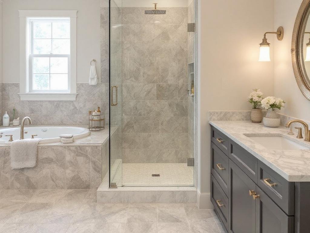 Alt Text: Professional tile flooring installers exhibiting their exceptional skills in Waltham, MA.