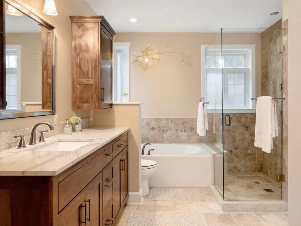 Top-Notch Home Makeover with Bathrooms Contractors in Norwood MA Expert bathroom contractors working on a home improvement project in Norwood MA