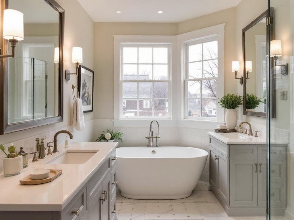 Modern bathroom renovation by top-tier general contractors in Welley, MA.