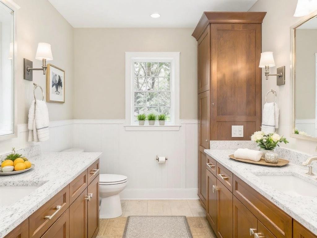 Caption: Experience the transformation of your bathroom with Canton's Best Remodeling Service. An image showing a luxurious, newly remodeled bathroom by the top-rated Canton, MA's remodeler.