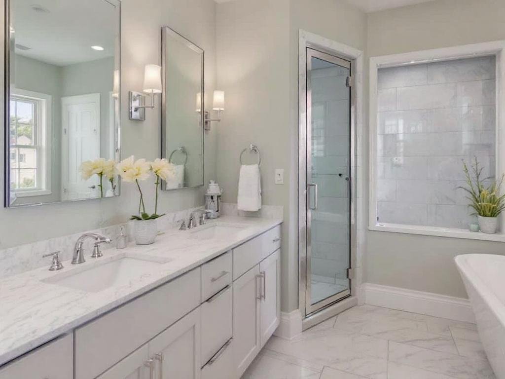 Home contractors in Norwood, MA preparing for an advanced bathroom remodeling project.