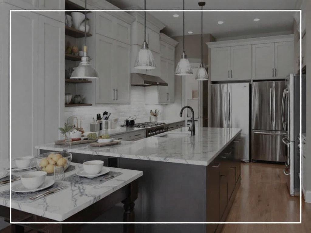 Caption: Transform your kitchen with our excellent remodeling service! Offering premier kitchen contractors in Woburn, MA, we specialize in giving your cooking space a modern and contemporary update. A photo representing the services of kitchen remodeling contractors in Woburn, MA who specialize in modern and contemporary designs.