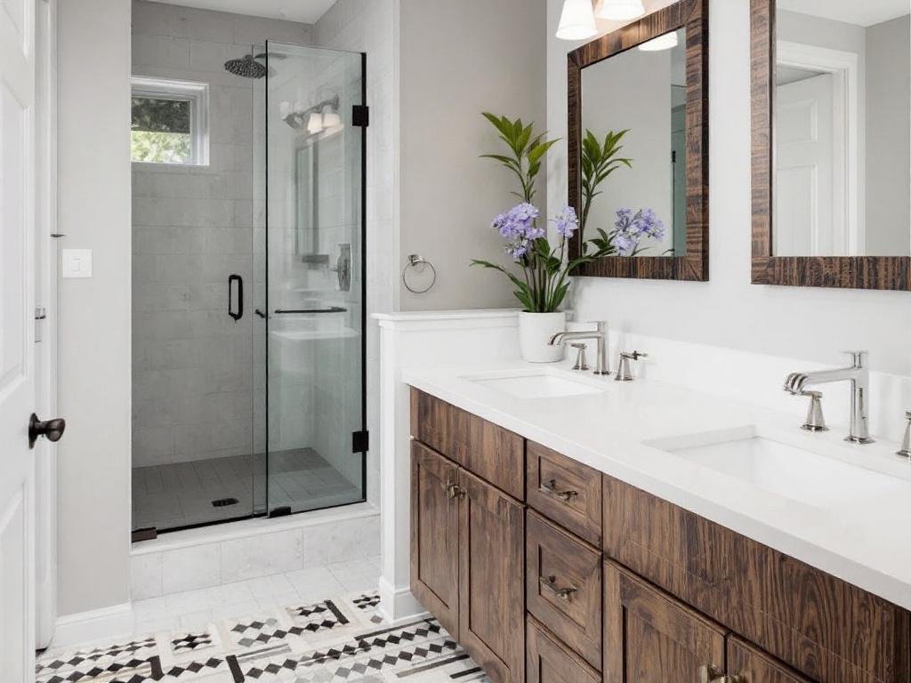 A modern, contemporary designed bathroom renovated by Bathroom Contractors near Milton, MA.