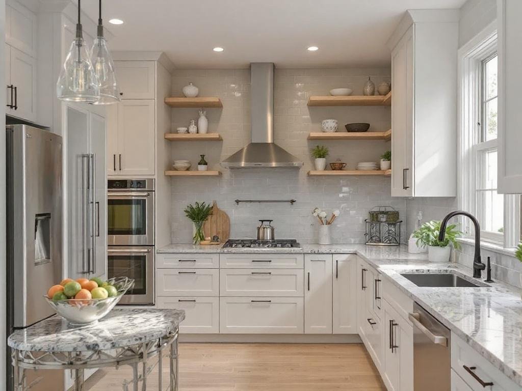 Alternative text: Top-rated kitchen contractors showcasing contemporary kitchen design in Boston, MA.