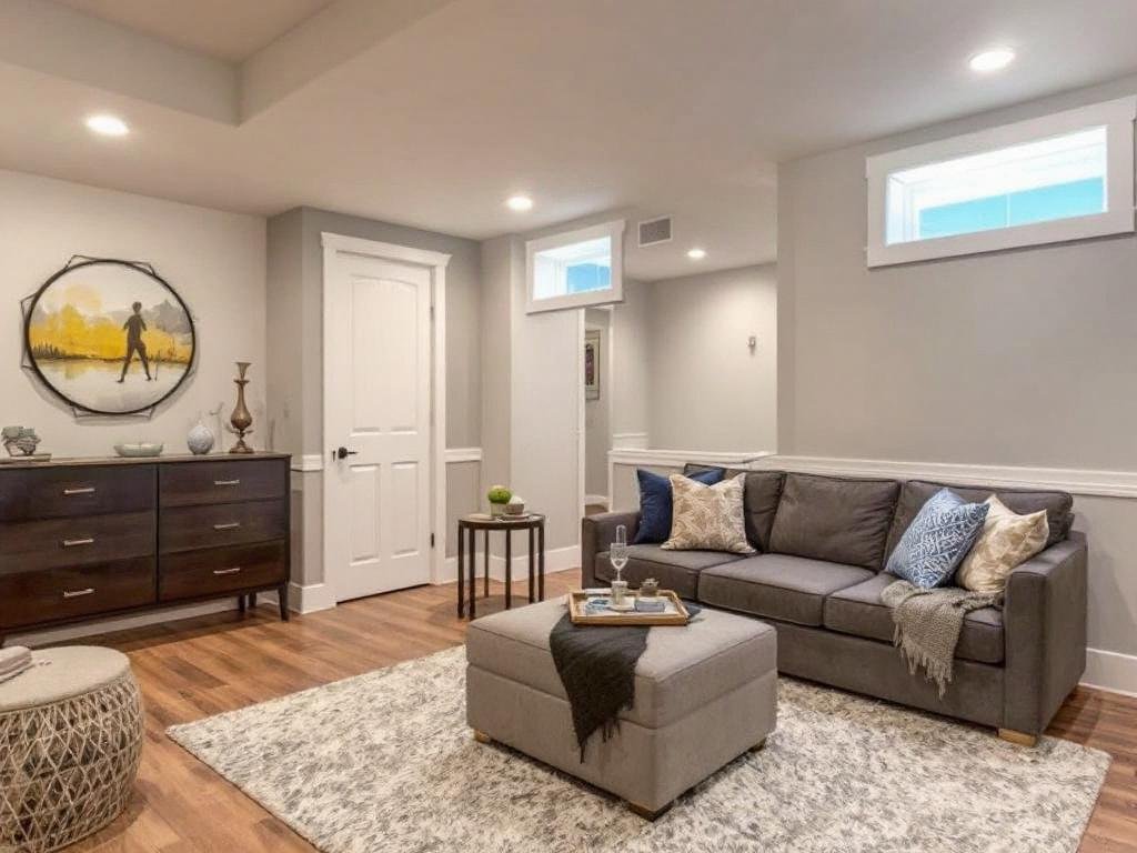 Expert Basement Remodeling in Sudbury, Massachusetts - Experience Contemporary Elegance! Sleek, modern basement redesign in Sudbury, Massachusetts by top local remodelers.