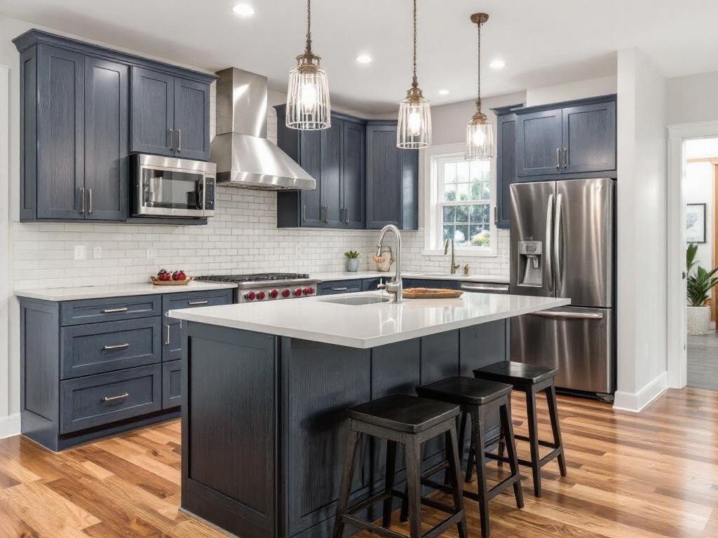 Modern, Contemporary Kitchen Remodel - A Magical Space Transformation in Medford, MA. A beautifully remodeled kitchen in Medford, MA with a contemporary design featuring modern accessories.