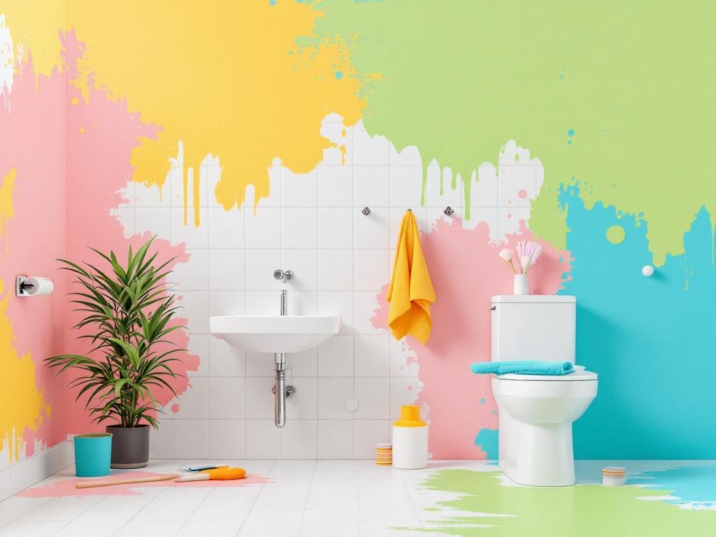 'Reliable Painting Contractors Leading the Way in Modern Bathroom Remodeling Solutions' 'Professional painting contractors at work on a modern, contemporary bathroom remodeling project.'