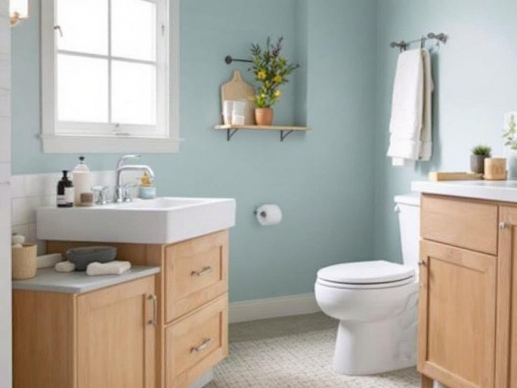 Quality Bathroom Remodeling By Trusted Painting Contractors Professionals from a painting contractor service working on a bathroom remodeling project.
