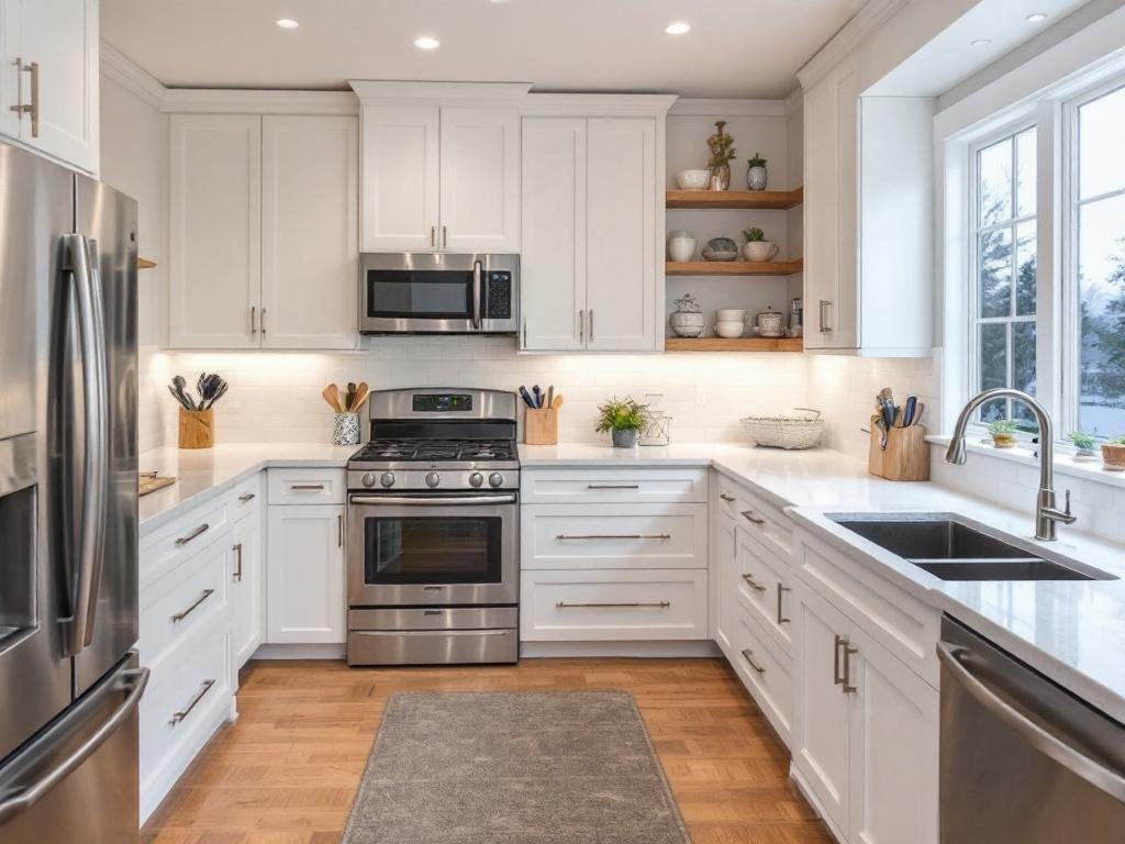 A photo showcasing a modern and contemporary kitchen design by renovation contractors near Winchester, MA, where spaces have been brilliantly elevated to offer new experiences.