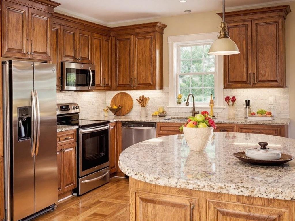 A directory titled'The Quintessential Guide to Stellar Kitchen Contractors near Brookline, MA' showcasing modern and contemporary kitchen designs.