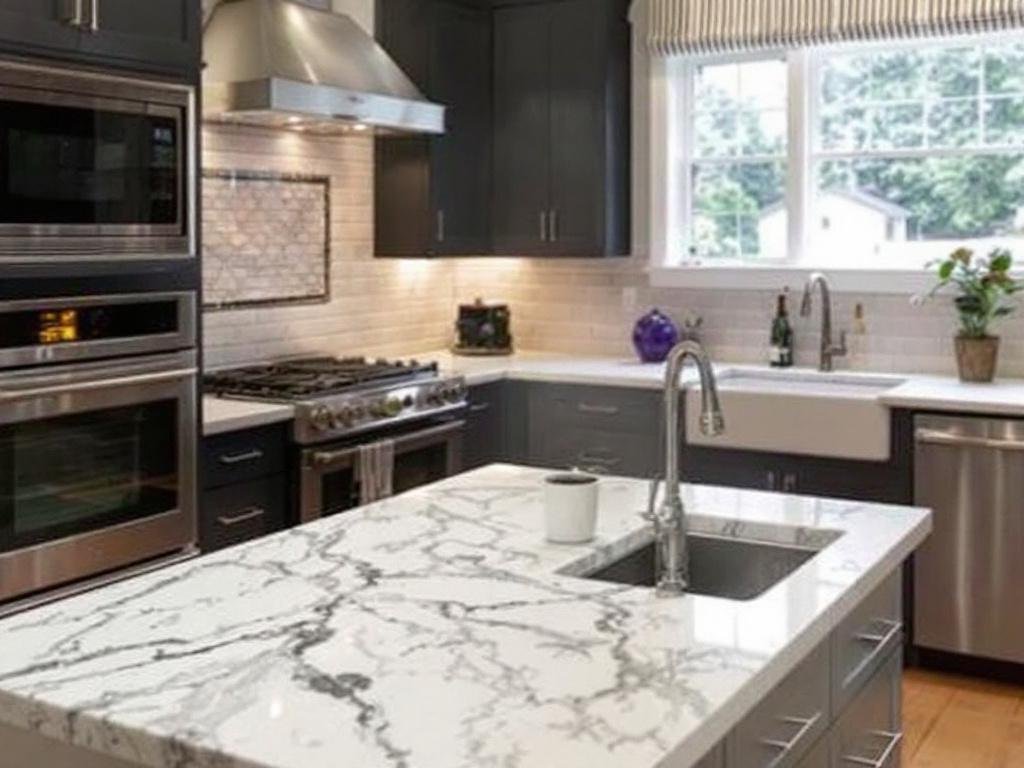 Caption: Breath-taking transformation! Kitchen remodeling at its finest by top-notch contractors near Wellesley, MA showcasing a sleek, modern, contemporary design. A beautifully remodeled, modern contemporary kitchen by professional contractors in Welley, MA.