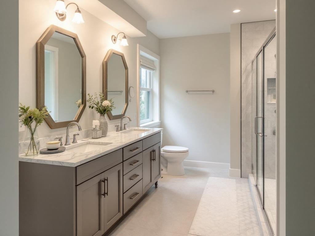 A showcase of a beautifully renovated room after utilizing our superior interior painting service.