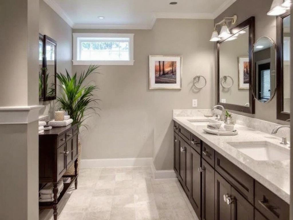 Caption: Redefined Living: Discover skilled basement remodelers near Billerica, Massachusetts who transform old basements into edgy, contemporary spaces. Expert basement remodelers in Billerica, MA showcasing a newly designed modern, contemporary basement remodel.