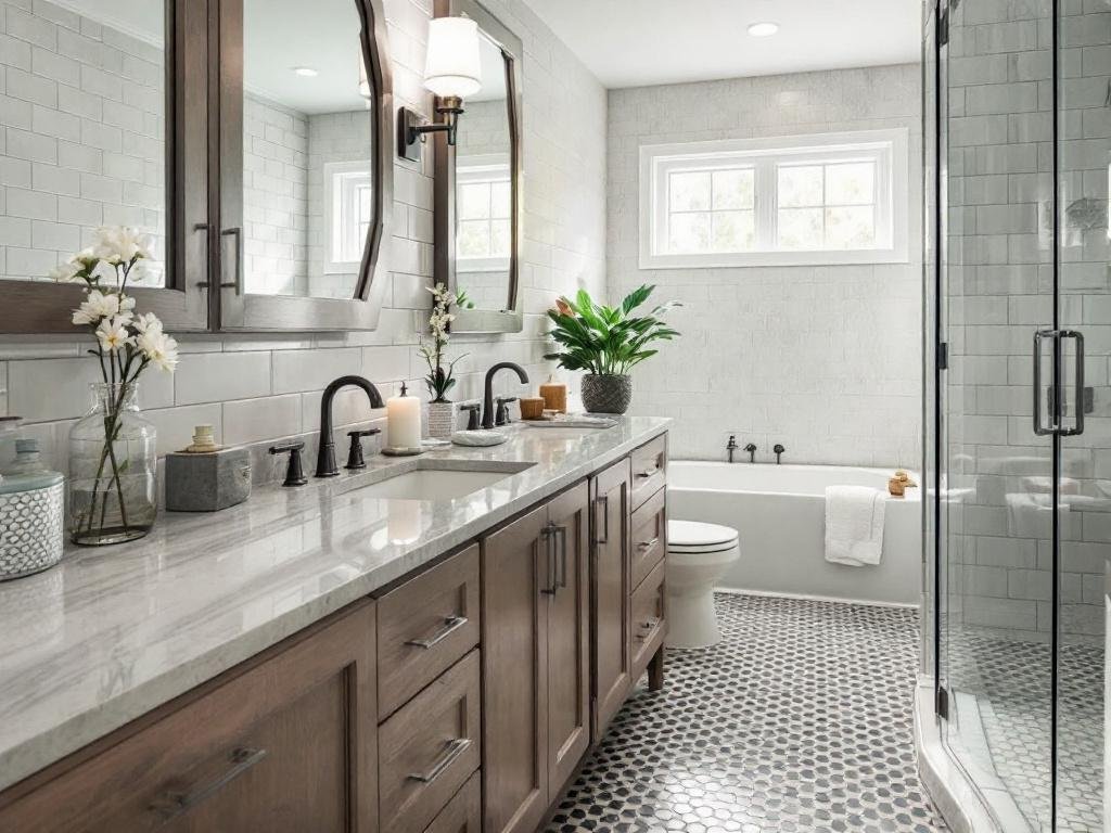 Modernizing Spaces with Premier Tile Installation in Braintree, MA. Modern tile installation rejuvenating a room in Braintree, MA.