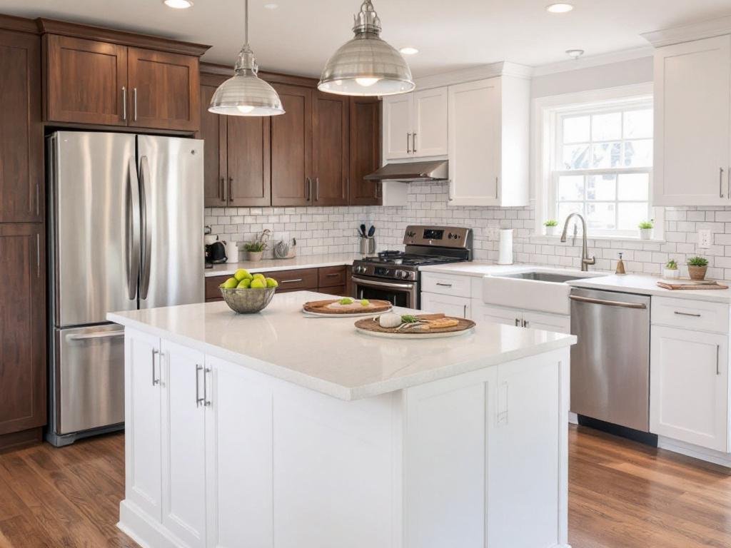 Caption: Transform your kitchen into a culinary paradise with our highly skilled renovation contractors near Milton, MA. An overview image of a kitchen that's renovated by expert contractors near Milton, MA.