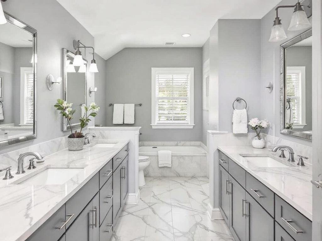 Caption: Discover the perfect blend of functionality and style with our newly renovated bathrooms showcasing modern, contemporary designs - all thanks to our expert contractors in Weymouth, MA. A modern and contemporary designed bathroom renovated by a reliable contractor near Weymouth, MA.