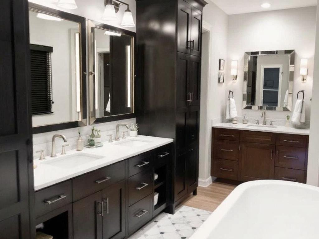 Alt Text: Professional bathroom renovation workers in the process of remodeling a bathroom near Weymouth, MA.