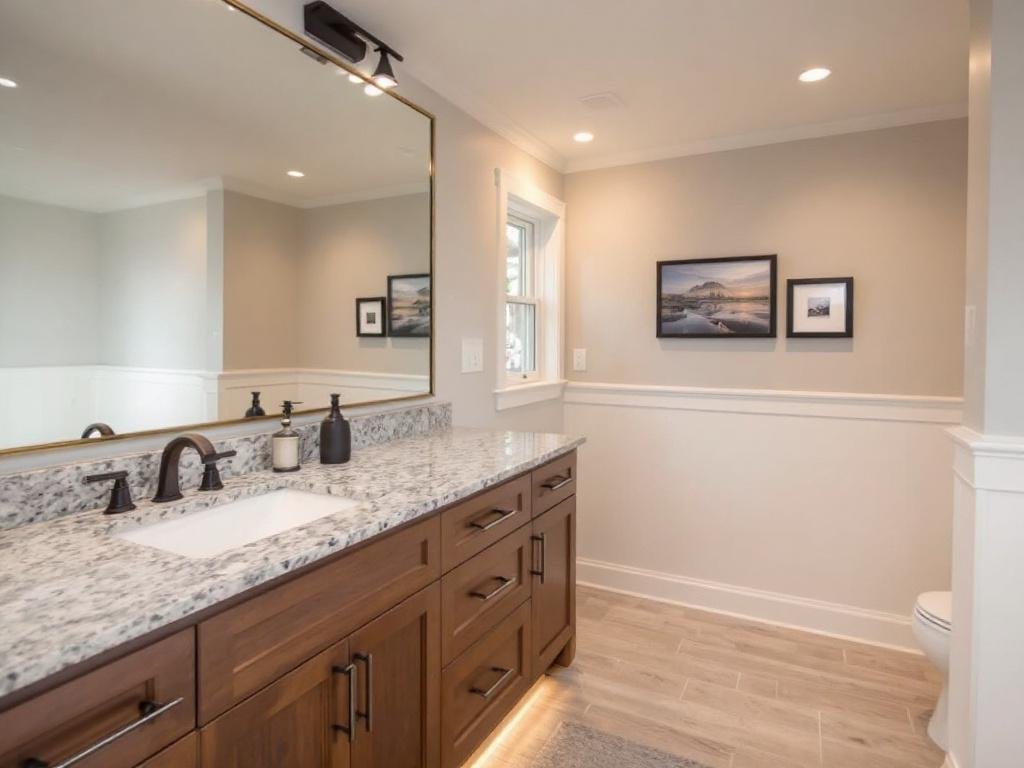 Image of a beautifully remodeled basement by professional remodelers in Quincy, MA.