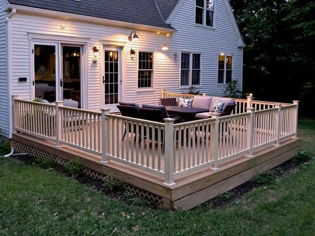 Deck installation illustration for outdoor space transformation near Welley MA.