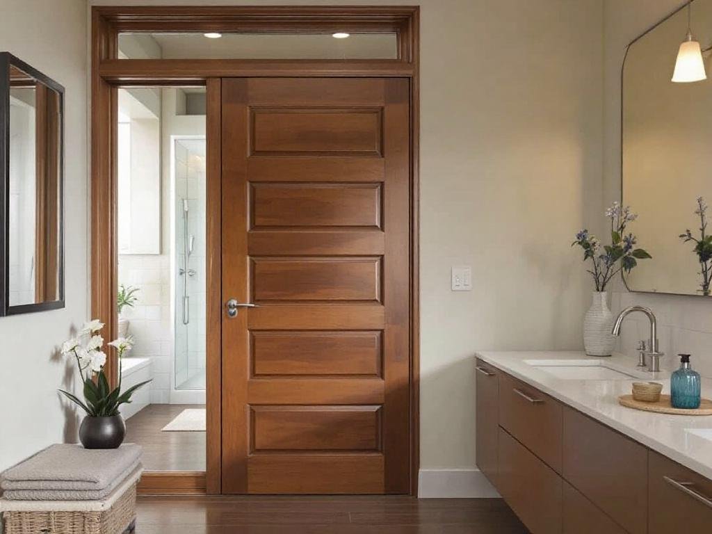 An expert installing a modern, contemporary door, illustrating the potential-unlocking service.