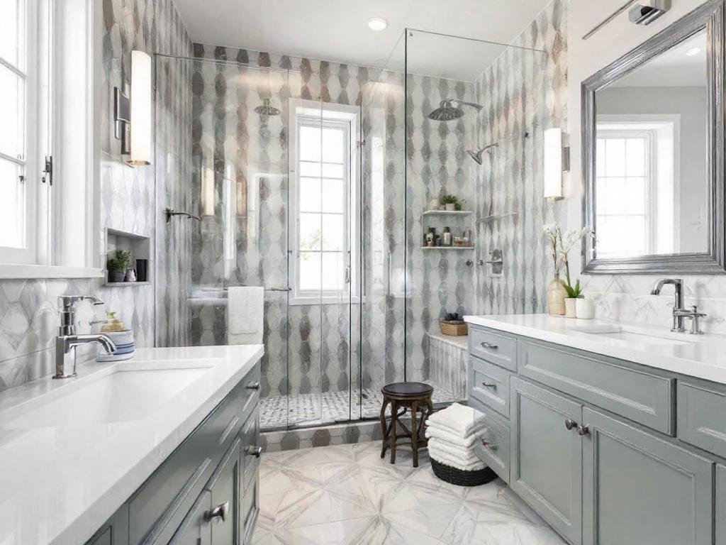 A comprehensive map highlighting the locations of top-rated tile installation contractors around Dedham, MA.