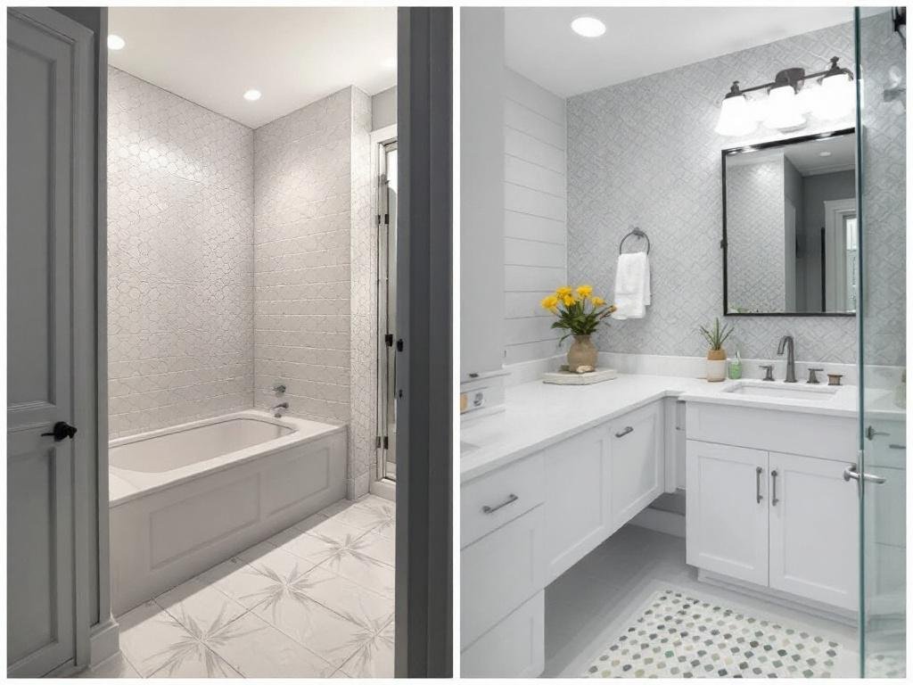 Alt Text: Modern and contemporary designed tile installations showcased by top contractors in Ashland, MA.