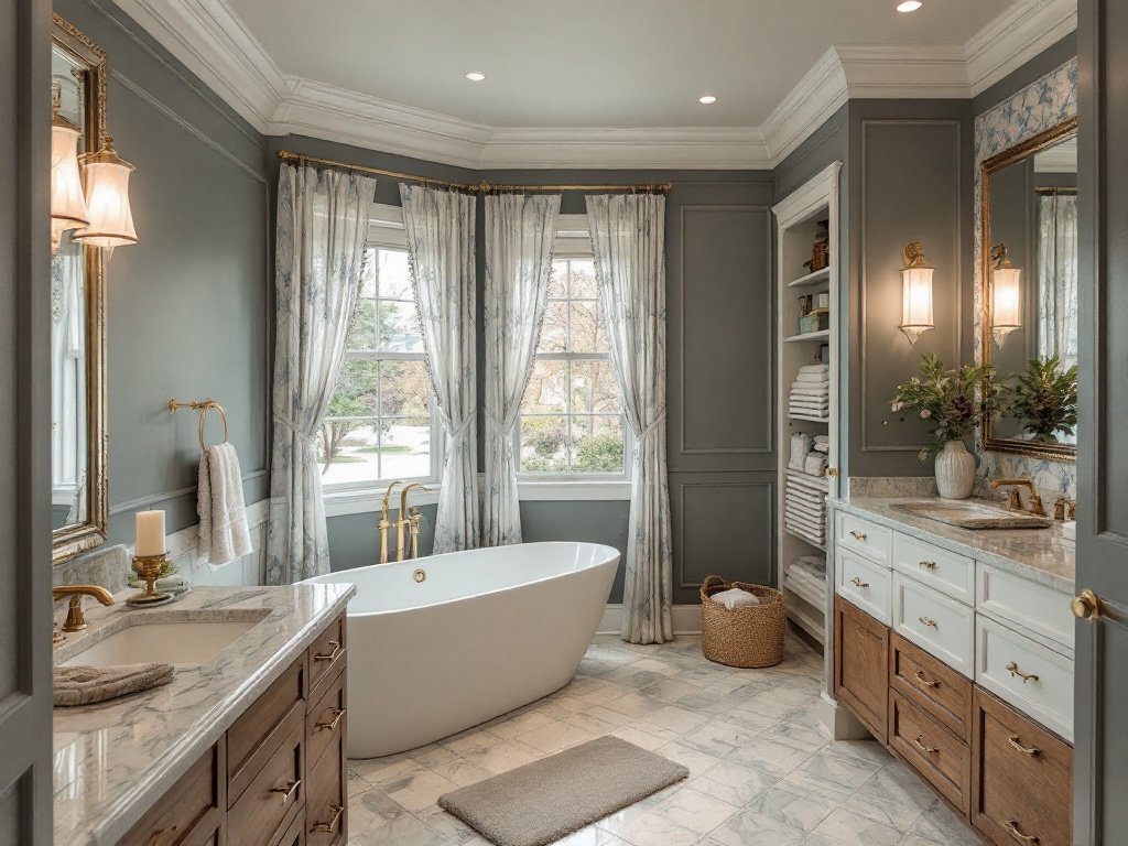 Caption: Elevate your bathroom design to new heights with elite remodeling contractors near Medford, MA. A contemporary and modern bathroom design project completed by elite remodeling contractors near Medford, MA.