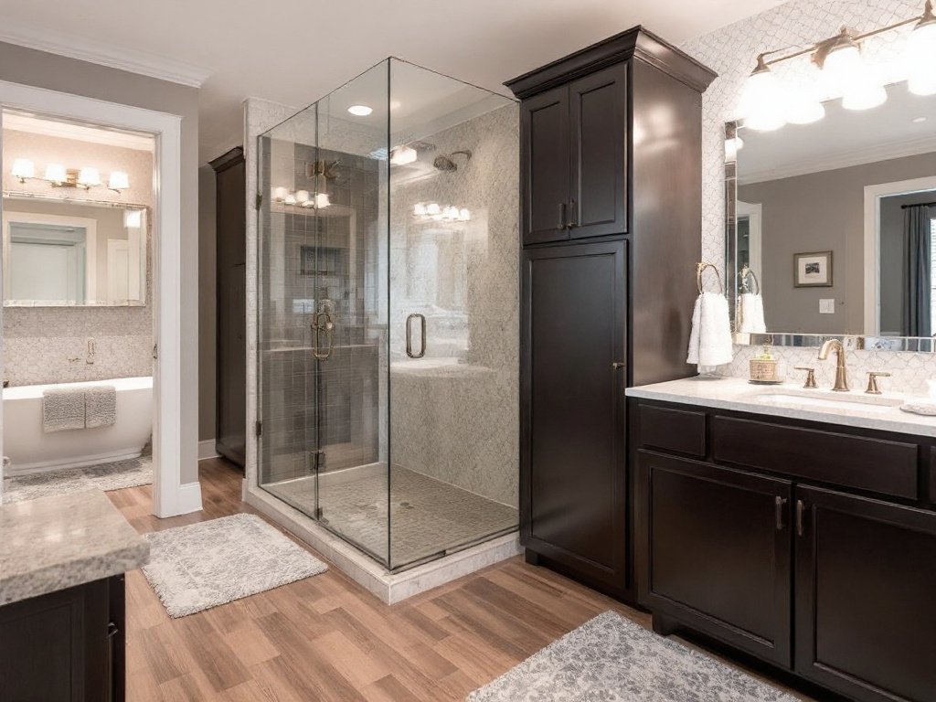 Unveil Superior Bathroom Renovation in Natick, MA: Contemporary Design Meets Functionality. Modern and refined bathroom remodel, renovated by General Contractors near Natick, MA.