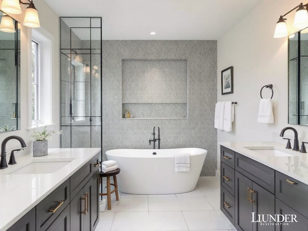 Caption: Experience superior craftsmanship with these top-grade remodeling contractors creating modern designs in Westwood, MA! A snapshot of top-tier remodeling contractors showing modern, contemporary design near Westwood, MA.
