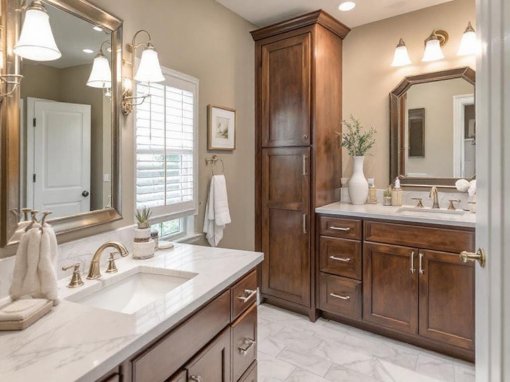 Image showcasing a trendy, newly remodeled bathroom by a professional general contractor in Natick MA.