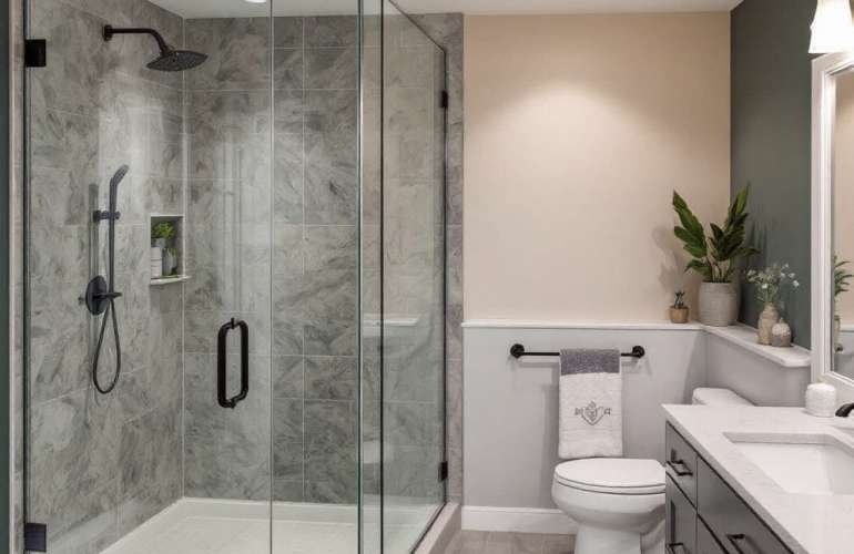 Elevate Your Bathroom Elegance with Custom Walk-In Shower Installation