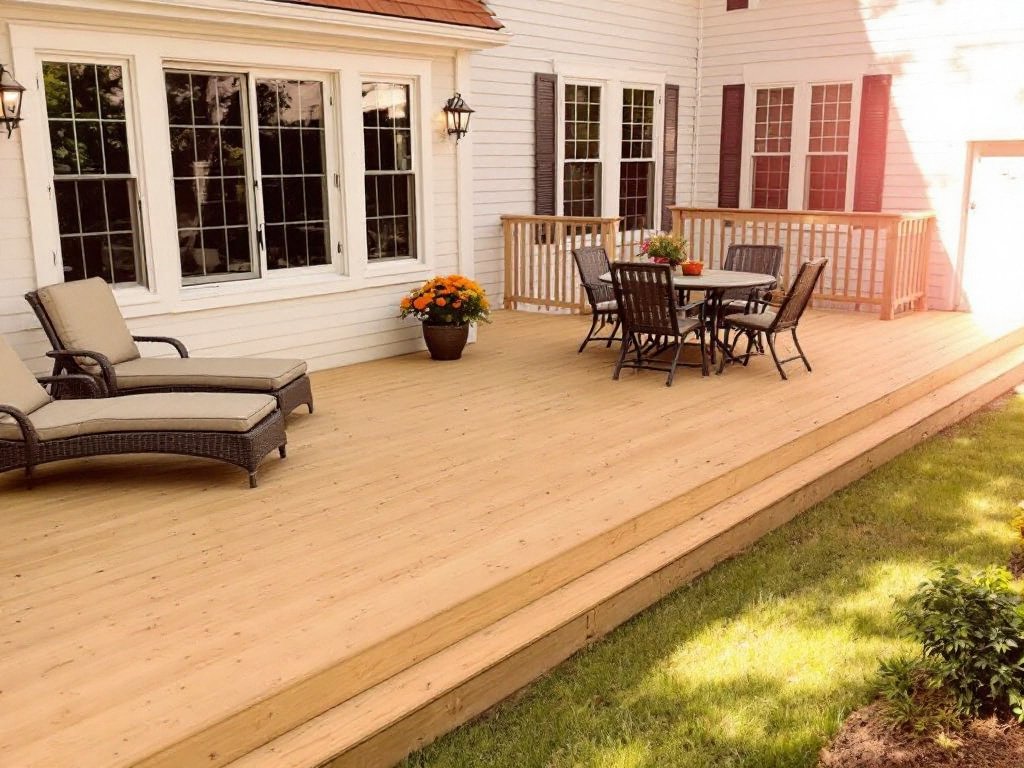 Sophisticated, modern deck design installation enhancing outdoor living near Hopkinton, MA.