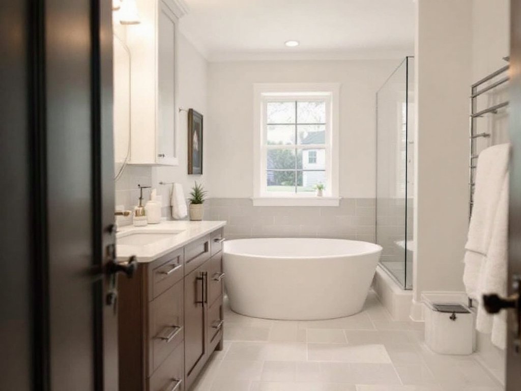 Image of a well-designed modern bathroom by skilled contractors near Lincoln, MA.