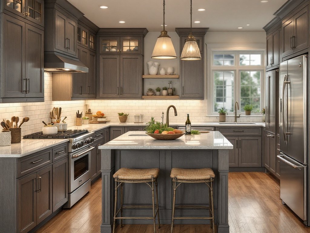 Image showcasing a modernized kitchen after remodeling in Medford, MA, highlighting a contemporary design and new fixtures.